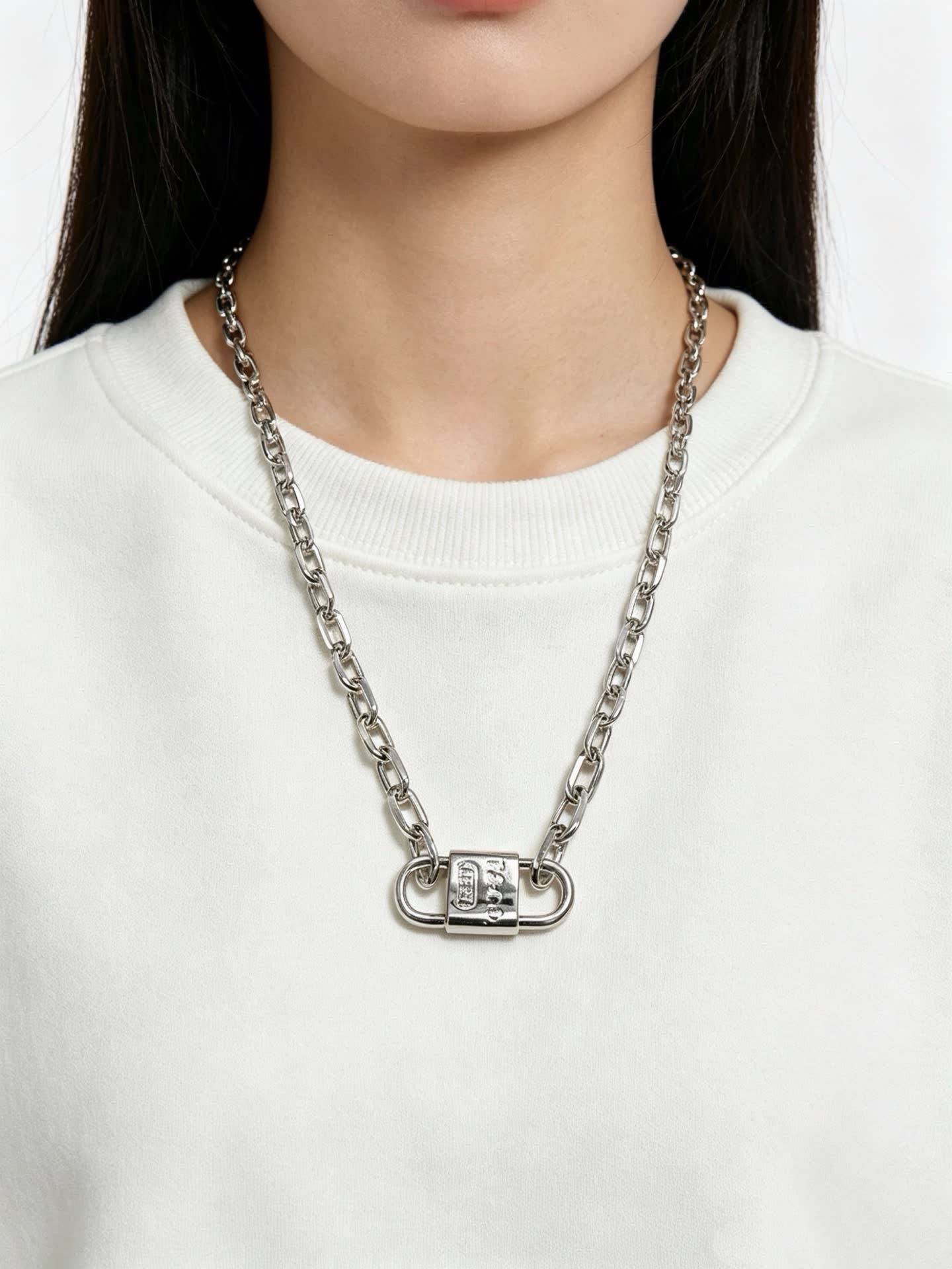 Tiffany & Co. Sterling Silver Padlock Necklace